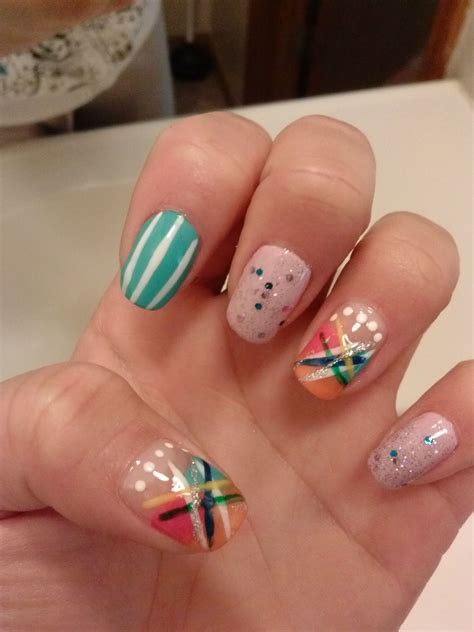 Random Designs With Bright Colors | Colorful nail designs, Bright nail ...