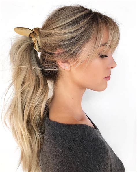 fringe bangs ponytail