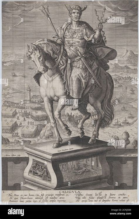 Plate 4: equestrian statue of Caligula, seen three-quarters to the left ...