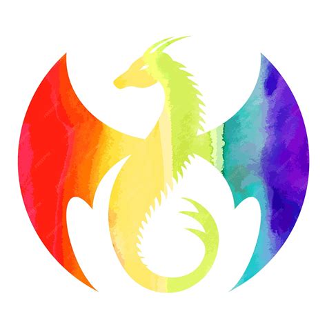 Premium Vector | Rainbow dragon logo icon with the symbol of the year