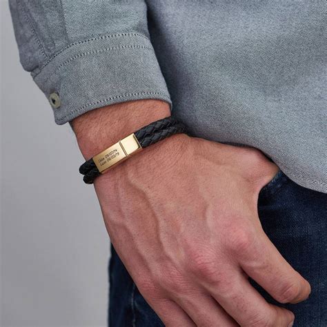 Black Bracelet Gold For Men