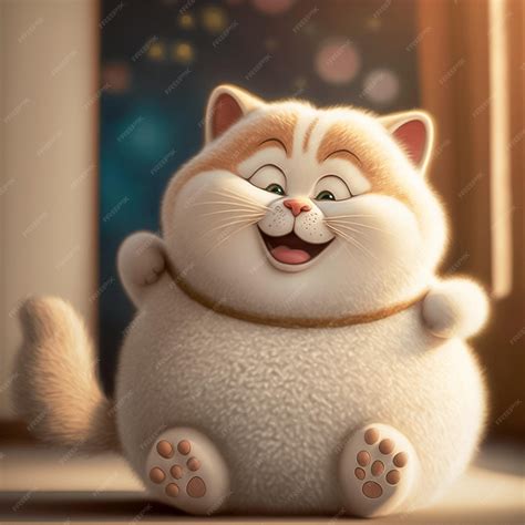 Premium AI Image | Supper cute fat cat smiling AI generated