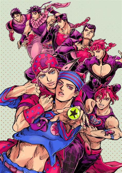 Jojo's Bizarre Adventure Characters in Colorful Outfits