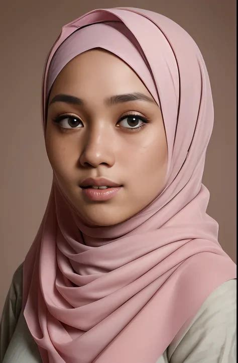 night scene, close up photo of a sexy naked javanese girl with hijab