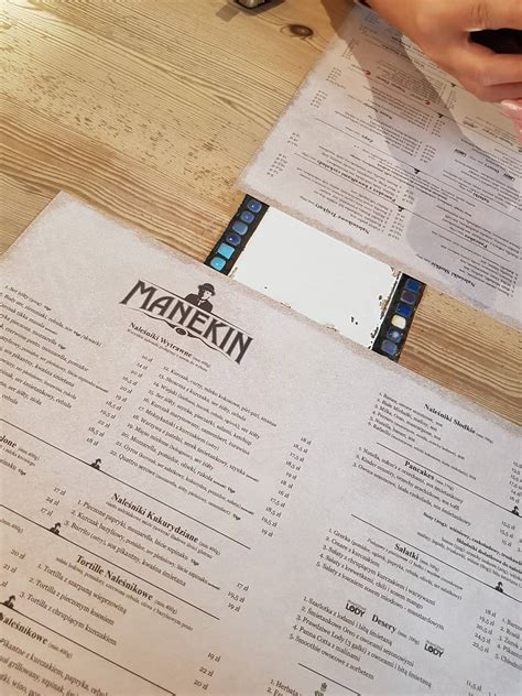 Menu at Manekin cafe, Gdańsk, Aleja Grunwaldzka 270