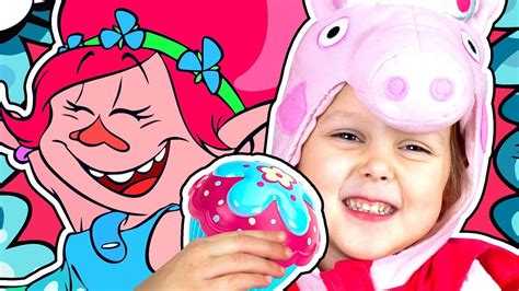 ТРОЛЛИ И СВИНКА ПЕППА Чаепитие с Кексами Cupcake Surprise Играем в ...