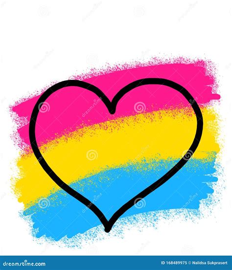 Orgullo Pansexual Símbolo De Corazón LGBTQ+ Stock de ilustración