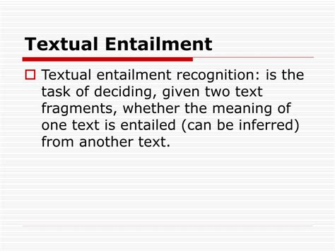 recognizing textual entailment challenge pascal powerpoint