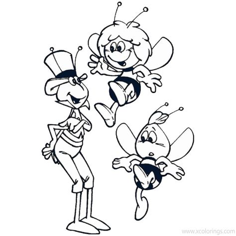Maya the Bee Coloring Pages Willy Maya and Flip - XColorings.com