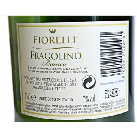 Вино Fragolino Fiorelli Bianco 0,75л цена за 1 ящик (8бут)« Каталог
