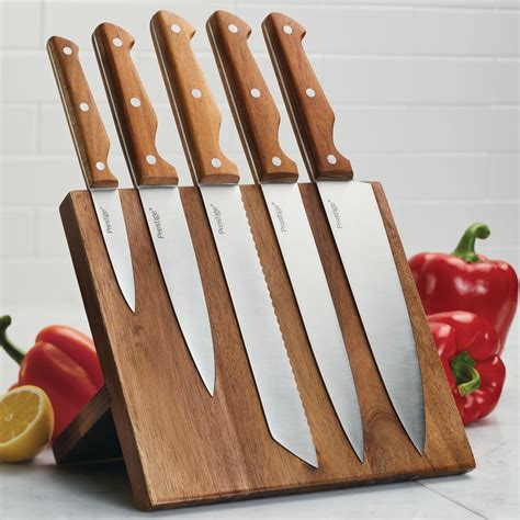 Acacia Magnetic 6-Piece Knife Block Set – PotsandPans