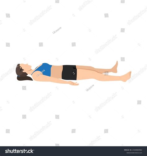Woman Doing Shavasana Corpse Pose Yoga Stock Vector (Royalty Free