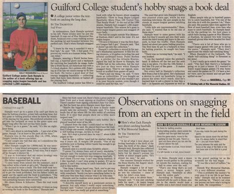 Greensboro News & Record -- April 26, 1999 — Zack Hample