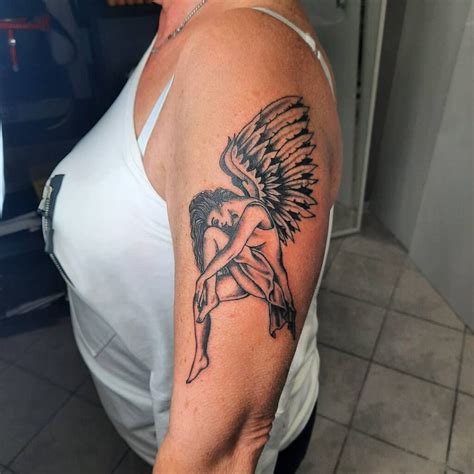 Guardian Angel Tattoo On Back