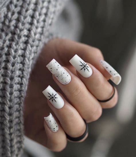 elegant black  white nail art