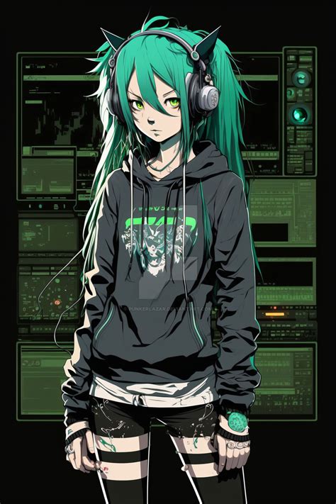 cyber girl anime  punkerlazar  deviantart