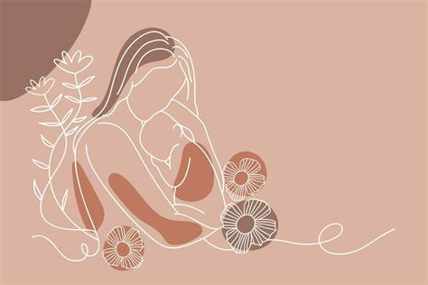 Illustration of mother breastfeeding her baby. Line Art Vector Pastel Color. 23829856 Vector Art ...