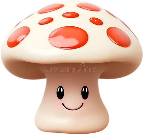 Cute Cartoon Kawaii Mushroom Icon, Kawaii Mushroom Clipart. Stock Photo ...
