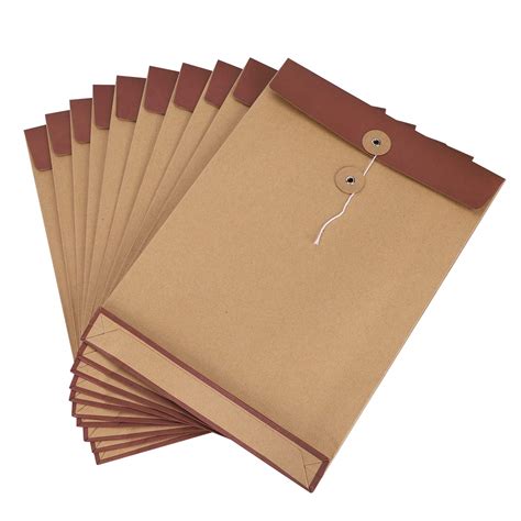 10 Pack A4 Kraft Paper Envelope File Bag File Folders Portfolio Project ...