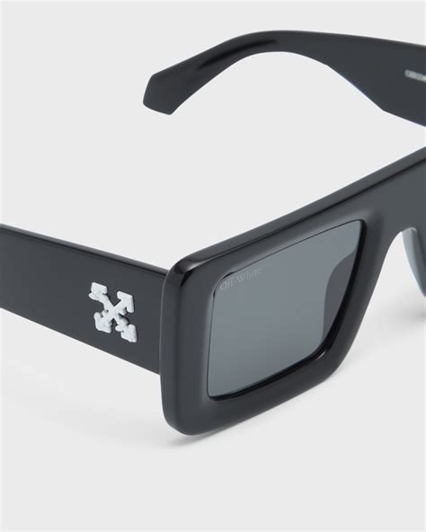 Off-White Men's Seattle Acetate Rectangle Sunglasses | Neiman Marcus
