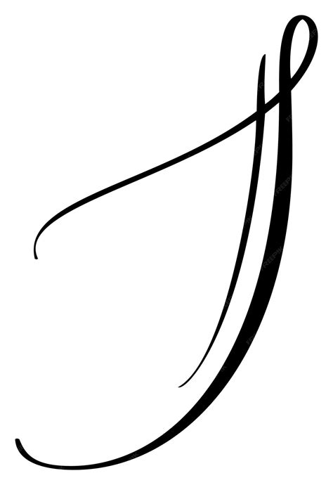 Premium Vector | Hand drawn vector calligraphy letter J Script capital