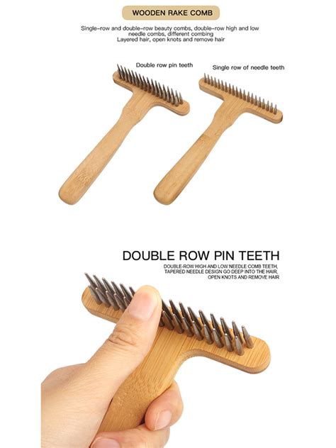 bamboo pet grooming rake comb