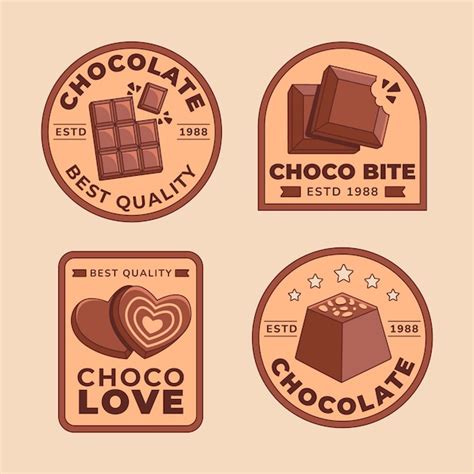 Premium Vector | Hand drawn chocolate logo set