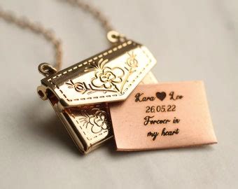 Engraved Locket Necklace - Etsy UK
