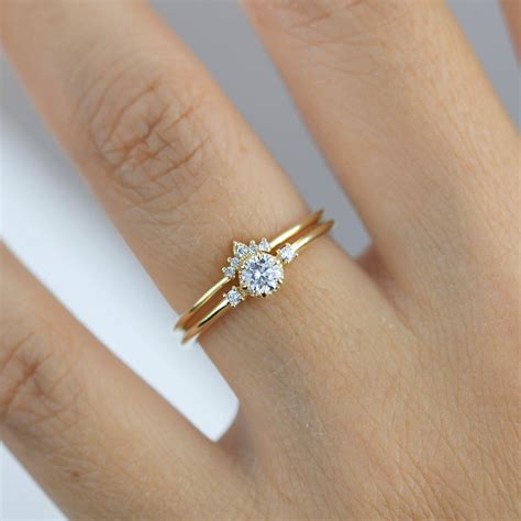 engagement ring  wedding band set bridal sets rings  etsy