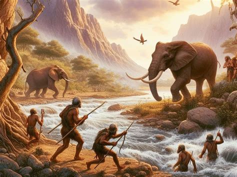 early humans hunting