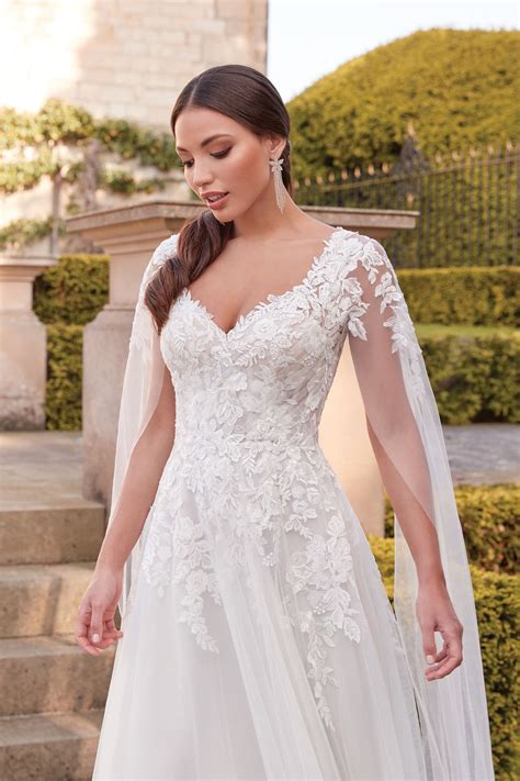 44348: Tulle A-Line Bridal Gown with Beaded and Sequined Lace Appliqués