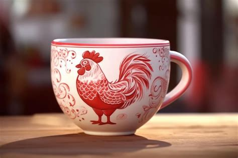 Premium AI Image | Rooster Coffee Mug
