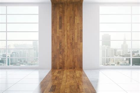 Premium Photo | Interior with wooden wall