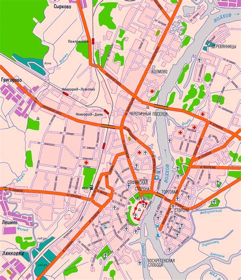 Великий Новгород на карте мира / Подробные карты Великого Новгорода ...
