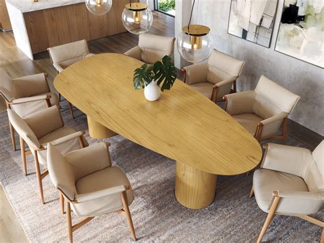 Mesa Orgânica 8 Lugares - Mesa Orgânica Zaden 8 Lugares 120x220 Ébano – Madeira Jantar