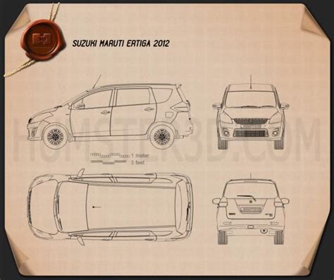 Suzuki (Maruti) Ertiga 2012 Blueprint - Hum3D