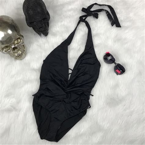 hot  hell swim hot  hell black sexy halter tie  piece poshmark