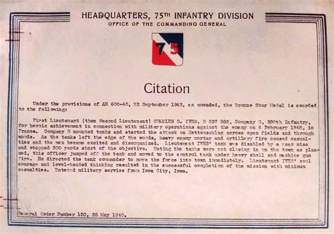 Charles Ives - Army medals and insignia