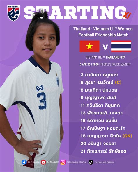 Thai Women’s Football - #Lineup 11 ตัวจริง 🇹🇭 ทีมชาติไทยหญิงU17 พบ