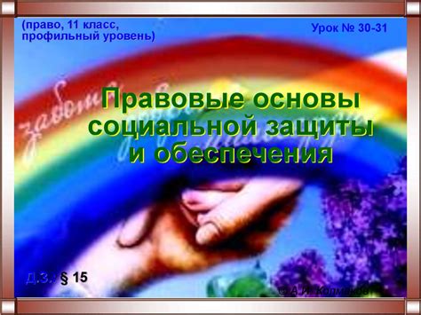Правовые основы социальной защиты и обеспечения. (11 класс ...