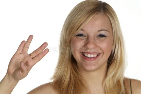 Four with finger stock image. Image of appreciation, lady - 5376317