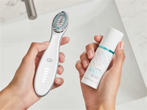 The Nu Skin Ageloc Boost is a tiny device that amplifies skin's radiance