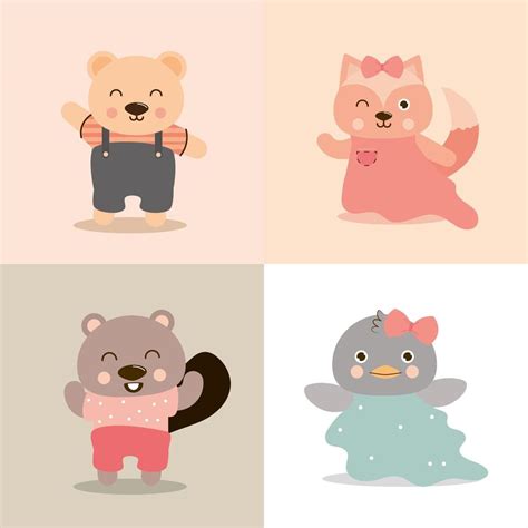 icons cute animals 6099153 Vector Art at Vecteezy