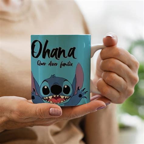 Caneca Lilo Stitch Ohana Quer Dizer Familia | Elo7