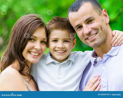 Portrait of Family of Three Stock Image - Image of husband, cute: 35294739