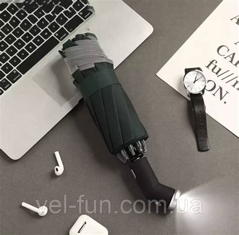 Зонт Xiaomi Автоматический Зеленый, Зонт с Поворотной Подсветкой и ...