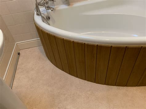 custom  lancaster oak mdf flexible bath panel ideal  corner bath