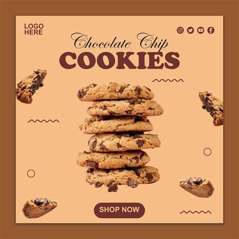 premium psd psd cookies social media poster template design