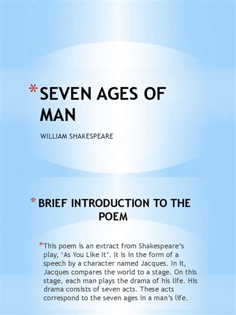 Seven Ages of Man | Poetry | Rhyme