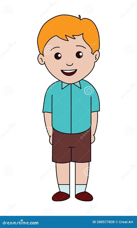 Niño Caricaturista Parado Clip Arte Ilustración Vector Aislado